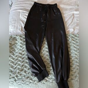 Black Leather Jogger Pant